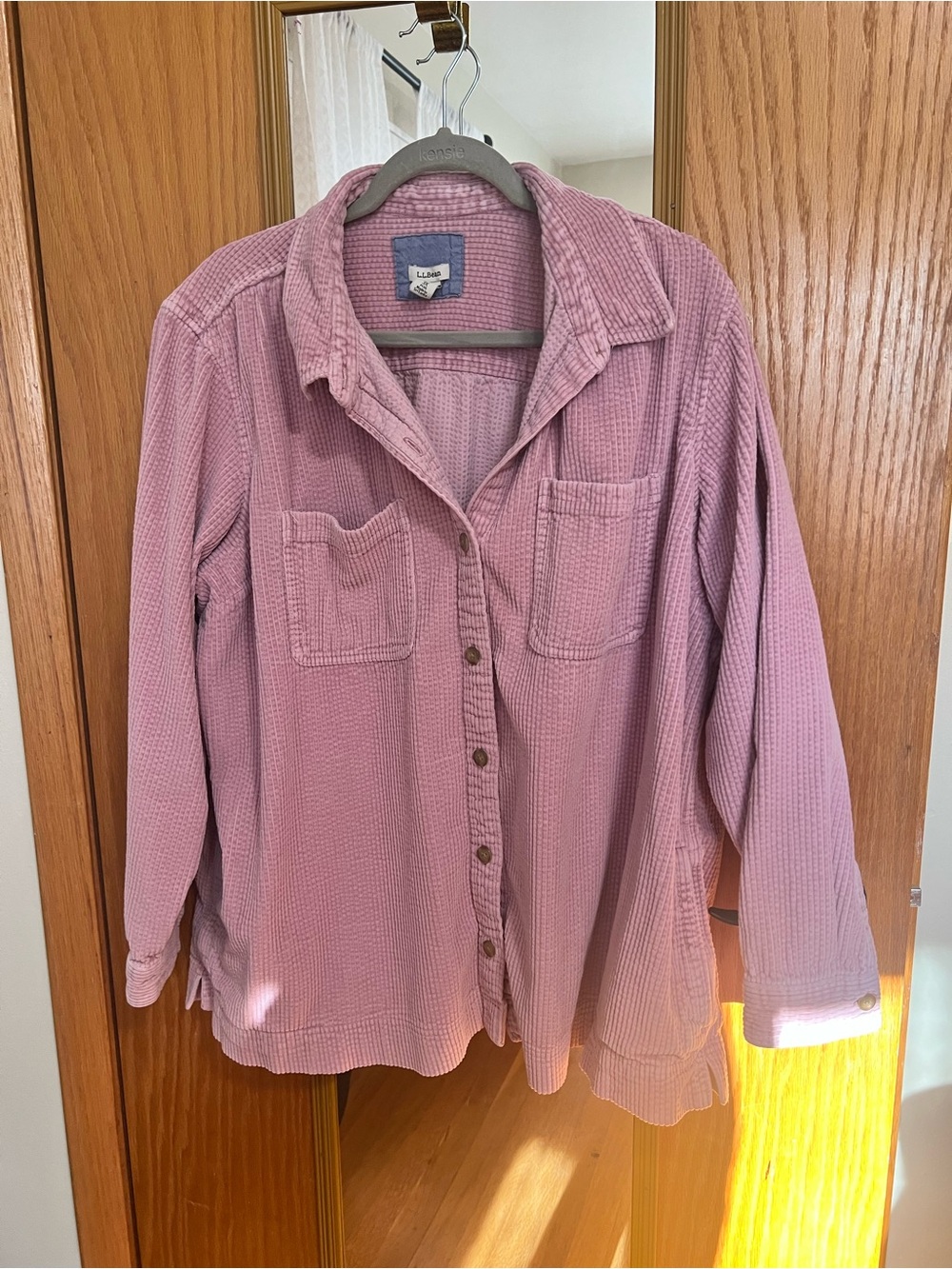 L.L. Bean lilac Corduroy Button-Down Shirt